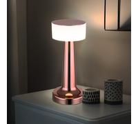 Lampe de table LED à intensité variable, lampe de table à variateur tactile, lampe de chevet, couleur cuivre, 1W 55lm blanc chaudblanc froid, DxH 9,5 x 21,5 cm