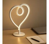Lampe de Table Chambre Forme de Coeur Blanc Feu Latéral Aluminium LED