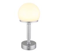 Lampe de table champignon argent Lampe de table Touchdimmer Batterie Lampe d'appoint champignon, USB-C, LED 1W 60Lm blanc chaud, DxH 14x29,5 cm