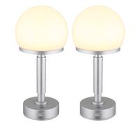 Lampe de table champignon argent Lampe de table Touchdimmer Batterie Lampe d'appoint champignon, USB-C, LED 1W 60Lm blanc chaud, DxH 14x29,5 cm