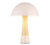 Lampe de table champignon aspect bois champagne Lampe de chevet lampe de salon lampe de chambre, métal, 1x E27, DxH 25x36,5 cm
