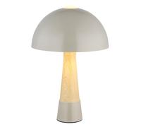Lampe de table champignon aspect bois Lampe de salon Lampe de chevet Lampe de chambre, gris mat, 1x E27, DxH 25 x 36,5 cm