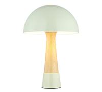 Lampe de table champignon aspect bois vert Lampe de chevet Lampe de salon Lampe de chambre, métal, 1x E27, DxH 25x36,5 cm