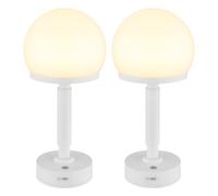 Lampe de table champignon blanc Lampe de table Touchdimmer Batterie Lampe d'appoint champignon, USB-C, LED 1W 60Lm blanc chaud, DxH 14x29,5 cm, 2 pièces