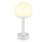 Lampe de table champignon blanc Lampe de table Touchdimmer Batterie Lampe d'appoint champignon, USB-C, LED 1W 60Lm blanc chaud, DxH 14x29,5 cm