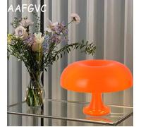 Lampe de table champignon Lampe de table en polycarbonate，4 sources lumineuses LED gratuites,Orange