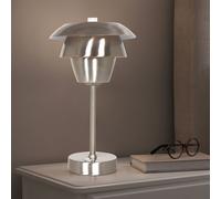 Lampe de Table Chevet Accumulateur Luminaire Acier Brossé Tactile Dimmable E14