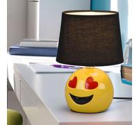 Reality, Lampe de table, Lovely 1xE14, max.10,0 W Tissu, Noir, Corps: Céramique, Noir Ø:18,0cm, H:26,0cm Interrupteur de cordon,IP20,Sans illuminant