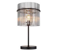 Lampe de Table Chevet Accumulateur Luminaire Métal Noir E27 Baguettes de Verre