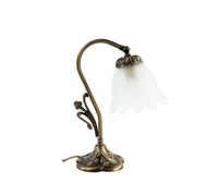 Lampe de Table Chevet en Laiton Bronze Floral Art Nouveau Chambre à Coucher