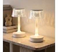 Lampe de table LED Touchdimmer Lampe de salon Lampe de chevet, effet cristal, blanc chaud/blanc froid, H 23 cm, lot de 2