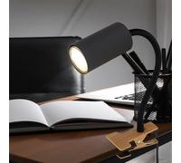 Lampe de Table Clamp Projecteur Lampe de Bureau Mobile Lecture Noir H 41,5cm