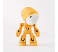 Lampe de table créative robot - 9,5 x 5,7 x 4,5 cm - Lumière d'ambiance LED sans fil - Bras et pieds réglables - Éclairage doux pour les yeux - Pour bureau ou table de nuit (jaune)