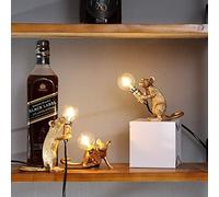 Lampe De Table Créative Souris en Or, Lampe De Bureau en Résine Mignon Animal Veilleuse Chambre Chevet Restaurant Café Hôtel Hall Exposition Bar Éclairage Décoratif Maison