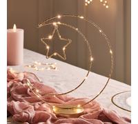 Lampe de Table Croissant de Lune et Étoile Dorées pour le Ramadan