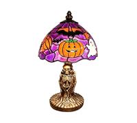 Lampe de table d'ambiance d'Halloween avec prise USB fabriquée à la main en résine teintée, multi-usage, lueur chaude, lampe de lecture pour fête d'intérieur et décoration d'Halloween effrayante