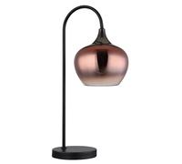 Lampe de table d'appoint lampe de chevet noir mat E27 verre cuivre 54 cm