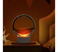 Lampe De Table D'art De Sable Mobile 3D, Lampe De Sable Mouvant Avec Télécommande Tactile À 16 Couleurs Changeantes, Veilleuse Peinture Sable De Paysage De Mer Profonde En Sablier ( Color : Yellow )