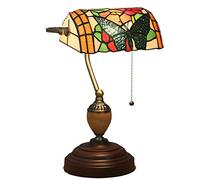 Lampe de Table de banquier de Style Tiffany avec Abat-Jour en vitrail Vintage pour Chambre à Coucher à côté des Lampes de Bureau pour l'éclairage de la Salle d'étude, E27 (Ampoules Non