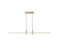 Lampe de Table de Billard LED Moderne en Or brossé, intensité Variable, Long Lustre pour Salle à Manger, îlot de Cuisine, Lampe Suspendue Industrielle avec Tube Fin et Spot à Bande