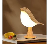 Lampe de Table de Chevet à Commande Tactile Lampes Aromatiques Lampe de Bureau de Chevet Led en Forme D'oiseau Mignon avec Port de Charge USB 3 Voies Dimmable Creative Night Light Lampe de(Bois)