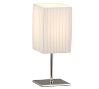 Lampe de table de haute qualité en métal chromé, textile blanc - Globo BAILEY 24660