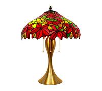 Lampe de Table de Style, Lampe de Bureau avec Abat-Jour en vitrail Multicolore, Lampe de Chevet/Table de Nuit de décoration Pastorale américaine avec Base en Alliage de Zinc pour Salon, Chambre à