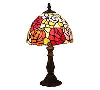 Lampe de Table de Style Tiffany de 8 Pouces, Lampe de Salon de Style Antique, Lampe de Chevet rétro en Verre teinté Faite à la Main avec Base en Alliage, 110~240 V, E27 (20 * 38 cm), C