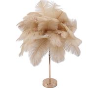 Lampe de table décorative 30PCS Plumes Lampe USB rechargeable Lampe de bureau à contrôle tactile Batterie intégrée Couleur Camel