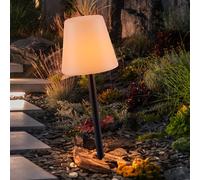Lampe de table d'extérieur Lampe enfichable blanche LED Lampe de table à intensité variable Batterie Lampe de jardin moderne Lampe de chemin, noir, LED 2W 100lm 3000K blanc chaud, DxH 16,5x76 cm