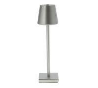 Lampe de table d'extérieur lampe de table argent LED variateur tactile batterie rechargeable lampe de jardin dimmable USB, fer, 8x LED blanc chaud, LxPxH 12x12x38 cm 