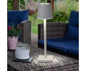 Lampe de table d'extérieur lampe de table LED blanche variateur tactile batterie rechargeable lampe de jardin dimmable USB, métal plastique, 8x LED blanc chaud, LxPxH 12x12x38 cm