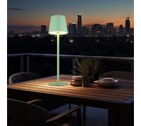 Lampe de table lampe de table lampe d'extérieur lampe de jardin lampe de côté lampe de terrasse, métal plastique opale vert pâle, variateur tactile, LED 3W 130LM 3000K blanc chaud, H 36 cm