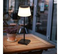 Lampe de table lampe de table d'extérieur blanc noir LED variateur tactile batterie lampe de jardin à intensité variable USB, blanc chaud-blanc froid, DxH 13,1x38 cm