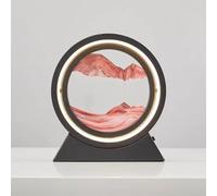 Lampe de table dynamique 3D pour art de sable mouvant avec flux de sable mouvant et USB/batterie, double puissance pour la maison et le bureau (rouge)