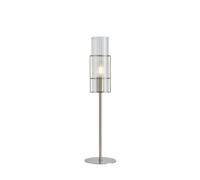Lampe de table E14 40W max, 50 cm, nickel satiné et verre ondulé - Markslöjd - Tubo
