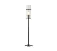 Lampe de table E14 40W max, noir et verre ondulé, H 65 cm - Markslöjd - Tubo