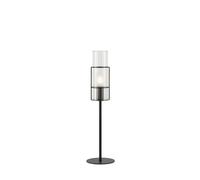 Lampe de table E14 40W max, noir et verre ondulé - Markslöjd - Tubo