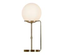 Lampe De Table E27 En Laiton Antique Blanc 50 Cm Verre Métal Style Jugendstil