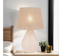 Lampe De Table E27 En Verre Et Jute 67 Cm De Hauteur Ecru Brun
