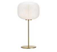 Lampe de table E27, max 60W, IP20, laiton brossé et verre blanc - Markslöjd - Sobre