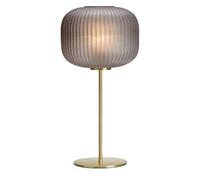 Lampe de table E27, max 60W, IP20, laiton brossé et verre fumé - Markslöjd - Sobre