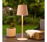 Lampe de table LED couleur pêche Lampe de table Lampe de jardin Lampe d'extérieur Lampe de terrasse, plastique, métal, 3W 130lm blanc chaud, DxH 10,6 x 36 cm