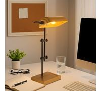 Lampe de Table Éclairage Lecture Couleur Or Lampe de Bureau Banquiers H 50 CM