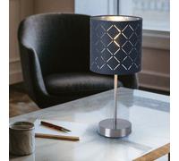 Lampe de table en tissu salon chambre interrupteur spot de lecture éclairage gris argent Globo 15228T