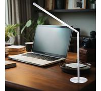 Lampe de table LED lampe de bureau lampe de table lampe de bureau lampe de lecture, métal acrylique nickel mat, flexible, 5W 460lm 4000K blanc neutre, H 80 cm