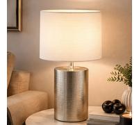 Lampe de table céramique Lampe de chevet blanche Lampe d'appoint Lampe de salon textile, 1x E14 douille, DxH 20x35 cm