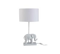 Lampe de table éléphant tissu et résine blanc Omani