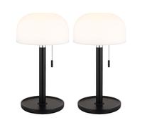Lampe de table en bambou Lampe de table noire LED Lampe de salon IP44 Lampe d'appoint, 1,5W 80lm blanc chaud, blanc neutre, blanc froid, DxH 15 x 28 cm, 2 pièces