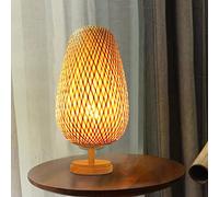 Lampe de Table en Bambou tissé à la Main avec Abat-Jour Lanterne, idéale pour décorer Une Chambre ou Un Salon, Style 1
